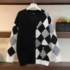 Pulls pour femmes 150kg Plus Taille Buste Femme 155 Printemps Automne Lâche Col V Diamant Cardigan Pull Tricoté Manteau Noir 5XL 6XL 7XL 8XL 9XL J231227