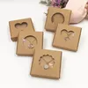 50Set Kraft Paper Handgjorda smycken Set Packing Displays Boxar Brown Necklace and Earring Present Boxes 6x6x1cm 6x6x1.5cm 231227
