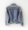 Pearl Denim Coat Women Cotton Spring Autumn Ropa Cardigan Jeans Punk Gothic Bomber Jacket Windbreaker Y2k Jackets Korean 231227