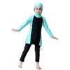 Abbigliamento etnico Ragazze Costumi da bagno musulmani Burkini islamico Hijab Costumi da bagno per bambini Arabo Islam Abbigliamento da spiaggia Costumi da bagno Due pezzi Manica lunga