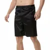 Shorts masculinos simples pijama masculino cor sólida calças de poliéster verão praia pijamas