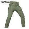 TACVASEN Winter IX9 Tactical Fleece Pants Mens Fleece Lined Work Pants Safari Fish Hiking Waterproof Windproof Outdoor Trousers 231227