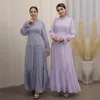 Vêtements ethniques Ramadan Femmes Musulmanes Dentelle Maxi Robe Plissée Abaya Dubaï Turquie Kaftan Islamique Arabe Robe Robe De Fête Modest Caftan Eid