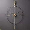 Zegarki ścienne hiszpańskie luksusowe zegar minimalistyczny kreatywny biuro dużych na zewnątrz biuro ciche sypialnia reloJ Dekoracja salonu Zlxp