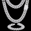 Bijoux en gros Hip Hop Men Bling 18 mm Gold VVS Brass Moisanite Diamond Iced Out Cuban Link Chain pour le rappeur