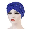 Ball Caps Womens grote elastische effen kleur comfortabele platte hoed Single Stud Bead Strip theekopje hoofdband