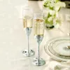 Set of 2PCS Personalized Leaves Motif Wedding Toasting Flutes Set Party Event Favors Anniversary Birthday Table Decor Supplies