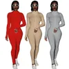 Gatekläder Vit stickad Sexig bodycon Lucky Label Women's Jumpsuit Långärmad tät montering Jumpsuit Kvinnors jumpsuit 231227