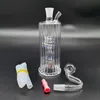 Unique Design Glass Bong Water Pipe 5 Inch With Automatic Multicolor LED Light Spiral Recycler 10mm Joint Oil Burner Hose Reclaim Catcher Dab Rig Bongs