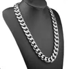 Chains 13/15/17/19mm Two Ways To Wear Adjustable Choker Tail Hip Hop Rapper Stainless Steel Silver Color Mens Cuban Curb Chain Necklace