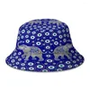 Berets Elephant Bonne chance Charme Mandala Evil Eye Bucket Bucket For Women Men Adolesceur pliable Bob Fisherman Chapeaux Panama Cap Autumn