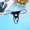 Pénis trou sous-vêtements hommes bout ouvert string string bikini slips gay fétiche exotique sexy lingerie en cuir verni culotte Jockstrap 231226