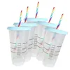 Drinkwarestarbucks canecas 475ml/710ml Plástico copo reutilizável de cor de copo de copo de baixo para o pilar de fundo liso Cuplt733