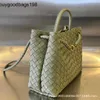 Andiamos Bags BottegaaVeneta Handbags Aadiamo Woven Handbag Slate Grey 2024b Home New Rope Buckle Hole Stone Green Crossbody One Shoulder