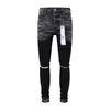 Jeans viola da uomo Jeans firmati Moda motociclisti strappati invecchiati Pantaloni cargo in denim da donna per uomo Pantaloni neri 29-40