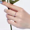 Clusterringe Karloch S925 Sterling Silber Ring Premium Regenbogen Farbe Zirkon Hand eingelegt exquisite Schließung für Frauen