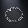 Bracelets de charme Mode Classique Fête De Mariage Fine Bijoux Argent Plaqué Cercle Chaîne Pour Femme Hommes Cadeaux De Noël