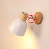 Lâmpada de parede arandela nordic luzes de madeira interruptor de cabeceira para o quarto cabeça de direção e27 cob lâmpada 85-285v