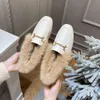 Designer shoes Winter rabbit fur flat women's shoes thickened warm cotton slippers thickened snow boots plush cotton shoes Furry slipper GVTZl