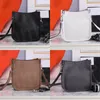Leather Mini Shoulder Bag Embroidered Woven Tape Shoulder Strap Designer Metal Hardware Magnetic Closure Crossbody Women Mens Handbag Purse