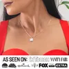 Cate Chloe 18k Ivy White Gold Plated Silver Pendant Necklace Womens CZ Crystal Halo Necklace