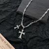 Designer Ch Cross Luxury Chromes Pendant Necklace Diamond High Fashion Hip Hop American Retro Collarbone Sweater Chain Women Heart Neckchain Lover Gift 5uoy