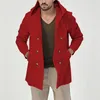 Automne nouveau hommes Trench manteau moyen Long à capuche Double couche décontracté hommes printemps Cardigan hommes haut 231227