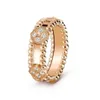 Bague de luxe pour femmes, bijoux, bracelet à breloques, bracelet à quatre feuilles, élégant, en acier, titane, or rose 18 carats, 294W