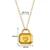 Hänge halsband rostfritt stål älskarlås för kvinnor charm hjärtform väska par choker smycken valentiner gåvor
