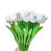 Decoratieve bloemen 3 stuks kunstmatige tulp nep boeket thuis woonkamer bruiloft decoratie bloemstuk schieten rekwisieten groene plant