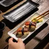 プレート料理の日本のセラミック寿司デザートストリッププラッタープレート長い食器レストラン家