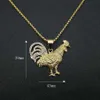 Hip hop gelado para fora galo pingente correntes para homens cor do ouro aço inoxidável animal colares masculino bling jóias drop296j