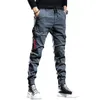 Fashion Tactical Cargo Pants Men Cotton Sport Joggers Streetwear Casual Slim Fit Drawstring Trousers 231227