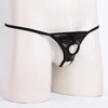 Penis Hole Underwear Men Open Butt G-string Thong Bikini Briefs Gay Fetish Exotic Sexy Lingerie Patent Leather Panties Jockstrap 231226