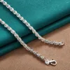 Kedjor 925 Sterling Silver Bambu Chain Charm Necklace For Man Women Wedding Party Fashion Jewelry Collar Grande Grande