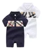 Baby Rompers Boys Plaid Bows Tie à cravates Jumps Assuffis