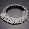 Ny design 25mm Miami Cuban Link Chain Ice Out Jewelry Brass 5A Moissanite Hip Hop smycken halsband för män