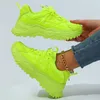 Mesh Fluorescerend Groen Hardloopsneakers voor Dames Lichte Heren Trainers Schoenen Mode Ademende Sportschoenen Dames 231227