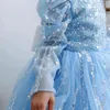 Girl Dresses Baby Skirt Festive Dress Female With Illusion Sleeve Lace Corest Fluffy Ball Gown Formal Party Junior Bride