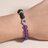 Strand OAIITE Purple Chalcedony Bracelet Women Natural Volcanic Stone Fatima Hand Beaded Men Yoga Meditation Energy Jewelry