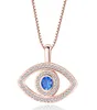 Blue Evil Eye Pendant Necklace Luxury Crystal CZ CLAVICLE NACKLACE Silver Rose Gold Jewelry Third Eye Zircon Necklace Fashion Birt9409973