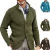 Manteau en laine à encolure verticale pour hommes, ensemble épais à aiguilles épaisses, pull 231227