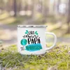 Best Mom and Dad in Word Spanish Printing Cup Camping Enamel Cup Creative Coffee Cup Holiday Birthday Gift 231227