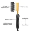 Straighteners 2 in 1 Hair Straightener Hot Comb Hair Curler Electric Hot Heating Comb Hair Smooth Flat Iron Straightening Brush for wigs