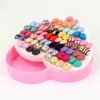 36 Pairs Set Fashion Plastic Antiallergic Ear Studs Set Cloth Buttons Mix Cartoon Earrings for Women Girls Jewelry Accessories3039