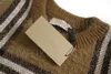 Designers tröja kvinnor bruna klassiska ränder borstade löst kofta tröjor klassiska flerfärgade runda nacke Autumn Winter Keep Wart High Quality