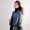 Qualität Leder Weibliche Kurze Lose Imitation Schafe Haut Mantel Jacke Einfarbig Herbst Koreanische Version von Licht Reife Luft 231226