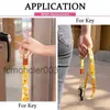 Keychain Hanging Rope Triangle Printing Pattern Broadband Clip Key Chain Mobile Phone Lanyard Wrist Strap Anti-lost Shoulder Band about 45cm ZXY1