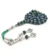 Filo di resina verde Tasbih perline di preghiera musulmana Misbaha arabo braccialetto di moda regalo accessori islamici gioielli turchi