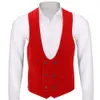 Mäns veet dubbelbröst i ett stycke herrdräkt V-ringning Slim-Fit Fashion Custom Wedding Vest